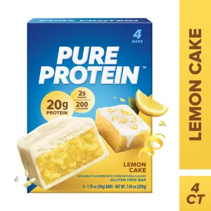 Pure Protein Bars, Lemon Cake, 20g Protein, Gluten Free, 4 Count, 7.4 Ounce