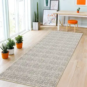 GARVEE Washable Runner Rug 2x6 Rug Runners for Hallways Non Slip Entryway Rug Modern Farmhouse Kitchen Runner Rug Neutral Accent Rug Low Pile Floor Carpet for Bedroom Laundry Bathroom Foyer Beige