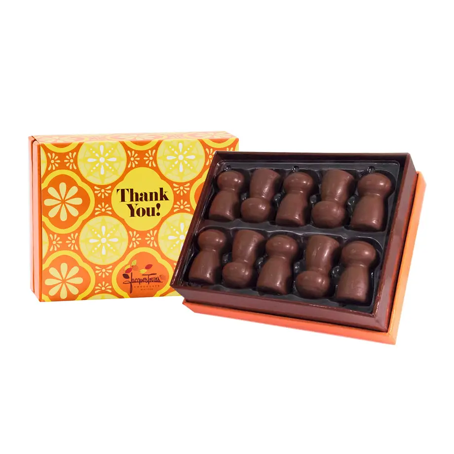 Taittinger Champagne Truffles with Thank You Sleeve - Creamy Belgian Milk Chocolate & Real Champagne Filled Gift Box