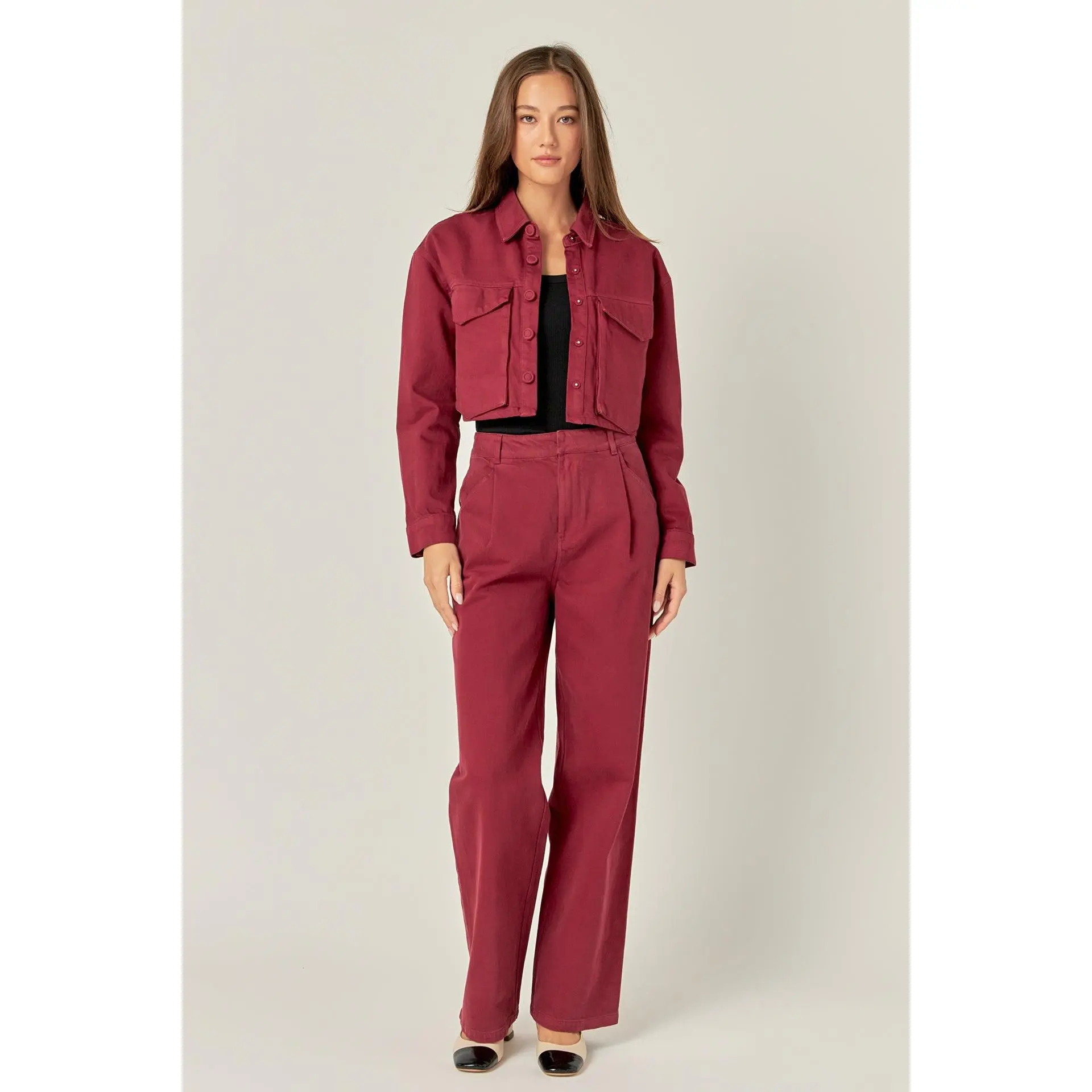 Oversize Pocket Cropped Jacket