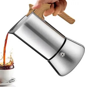 No Coating 12 Cup Moka Pot Thickened 304 Stainless Steel Stovetop Espresso Coffee Maker 600ml 20oz Mocha Percolator Greca Cuban Ideal for Making Rich Authentic Italian Cafe