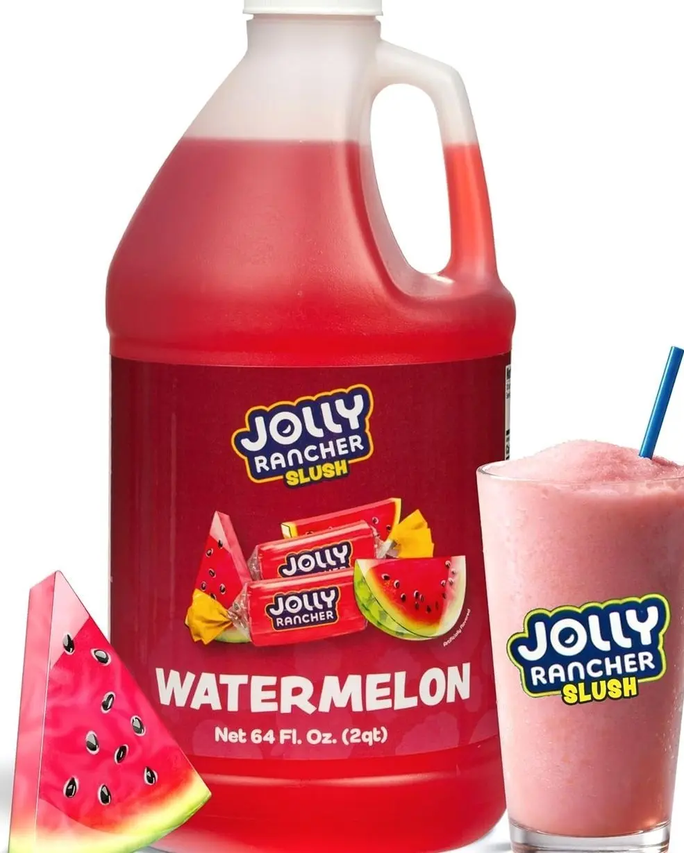 JOLLY RANCHER® Watermelon Beverage Mix – Fruit Flavor Slushie Mix for Machine, 1/2 Gallon Bottle – Frozen Drink Concentrate, 5:1 Ratio for Slushie & Frozen Drink Machines