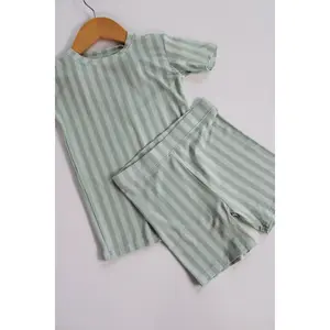Toddler Short Sleeve Pajama Set - Sprout Stripes