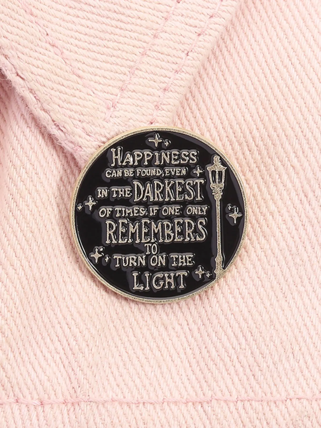 Harry Potter Fantasy Movies Enamel Pin Brooch Pins Sturdy Unique Alloy Happiness Can Be Found Even In The Darkest Inspirational Quote Metal Brooch Lapel Backpack Badge Fashion Jewelry Accessories Gift for Friends