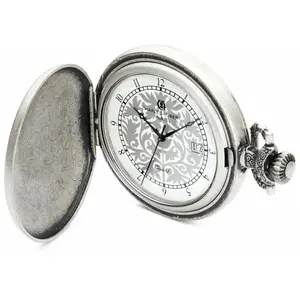 Charles-Hubert Paris  Antique Silver Plated Antique Silver Dial with Date Pocket Watch