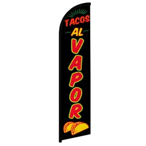 Tacos Al Vapor Windless Banner Flag