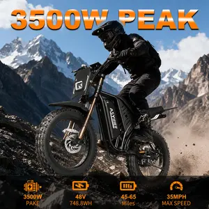 Powerful Off-Road E-Bike ASYHIEF AX200 for Adults, 3500W Peak 35MPH Top Speed, 48V 15.6AH UL2849 Battery 120Miles PAS Range, 17" All-Terrain Knobby Spoke Tires, Full Suspension Dual Disc Brake 7-Speed Electric Bicycle for Snow Beach Mountain Desert Travel