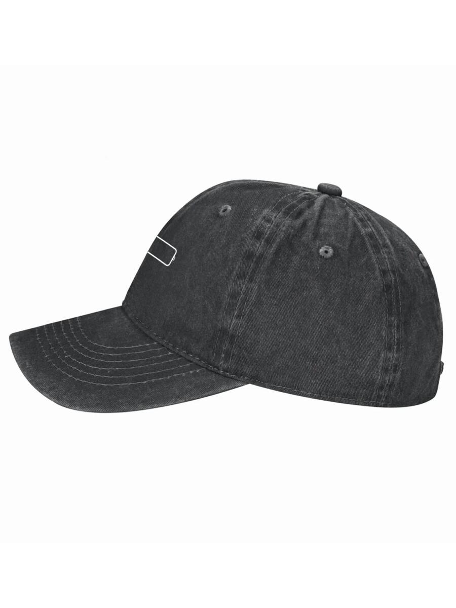 1% Low Battery Vintage Washed Dad Hat 100% Cotton Adjustable Baseball Cap for Casual Wear with Unique Design and Customizable Fit