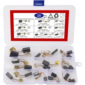 20Pcs Electric Motor Carbon Brushes 10 Different Sizes for Replacement Repair Power Tool Part