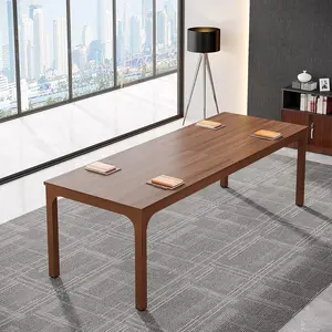 LustreC 6.5FT Conference Table, 78.7 Inche Rectangle Meeting Seminar Table, Coffee Brown Large Business Tables for 6-8 People (Only Table)