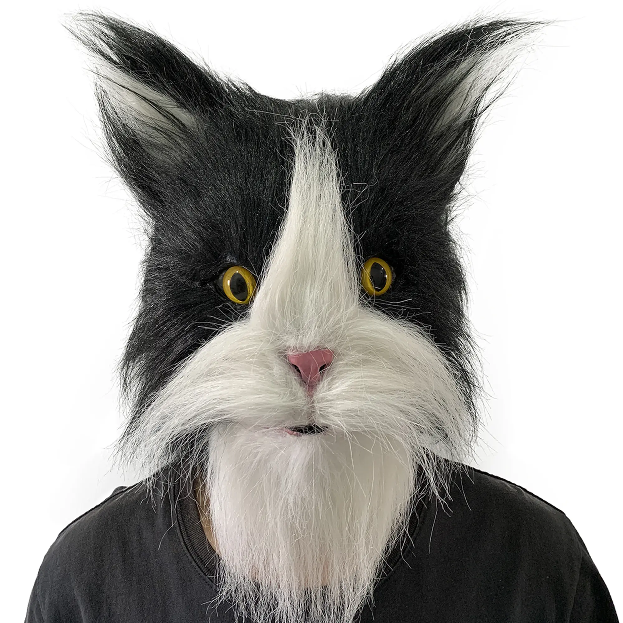 Plush Animal Cat Latex Halloween Character Mask for Adults - Full Head Party Costume Mask for Cosplay, Halloween Masks