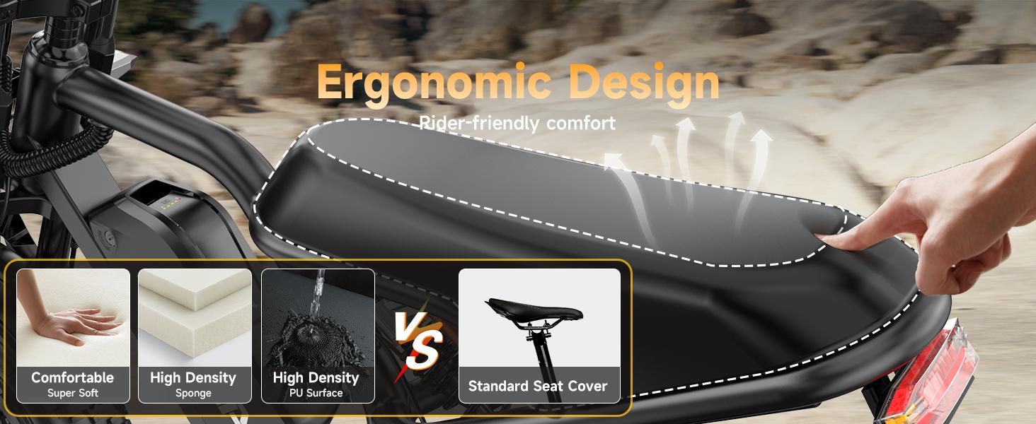 HiKeep K6-T Electric Bike for Adults - 16/20 Inch Fat Tire Ebike, 750W/Peak 1500W Motor Ebike, 48V15.6AH Detachable Battery, 4 Riding Modes Electric Dirt Bike