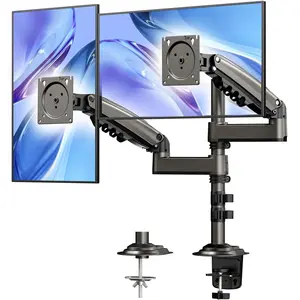 17-32 Inch Dual Monitor Stand, Gas Spring Dual Monitor Mount, Monitor Stand 2 Monitors, Ergonomic Adjustable Tilt/Swivel/Rotate, Weight Max 19.8 Lbs, VESA 75/100Mm