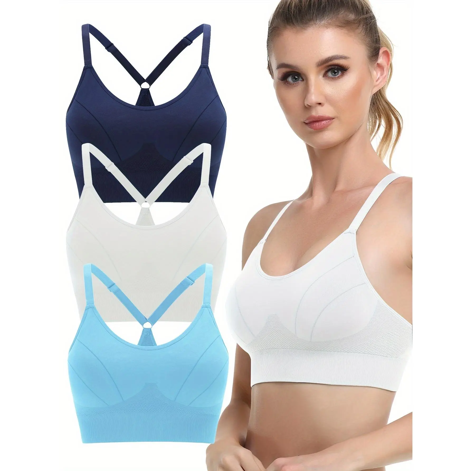 Dark blue, white, light blue