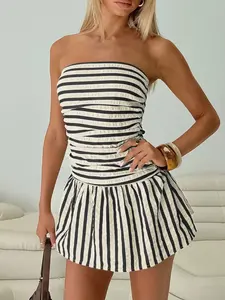 Women's Striped Halter Dress, Sexy Style Sleeveless Design, Perfect for Casual & Party Wear, Comfortable Fabric Material, Boho Chic Dress