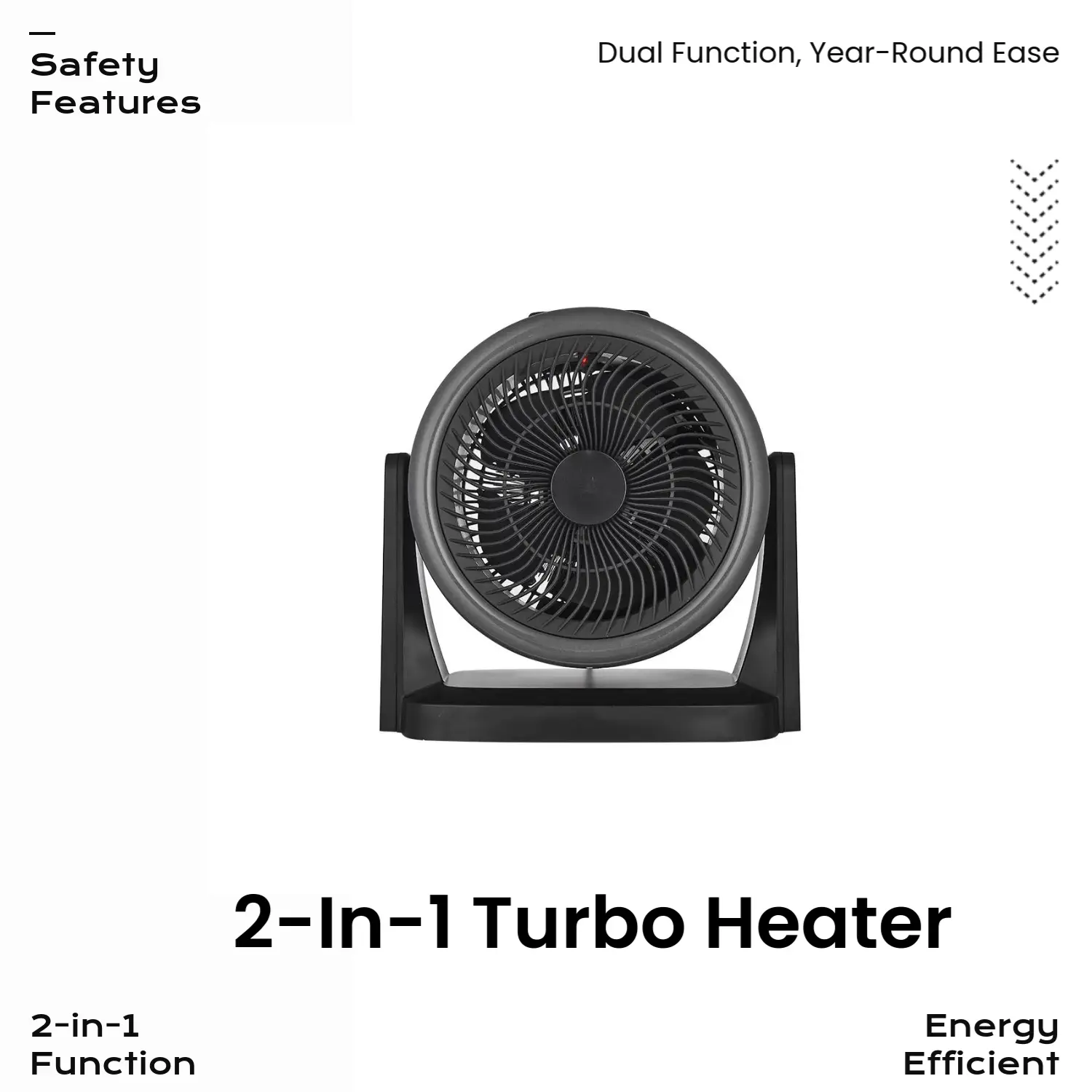 Midea 2-in-1 Digital Turbo Heater and Fan Clearance Sale Personal Space Heater with 4 Speed Settings Portable All Season Comfort for Bedroom and Office