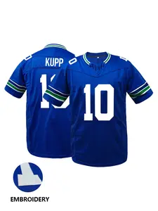 Men's American Football Stylish Jersey Shirts Blue Seattle #12 Pattern,Classic Fashion Breathable Athletic Casual Sports Top, Suitable for Competition and Training,Letter Embroidered Football T-Shirt, Outdoor Street Casual Sports Wear