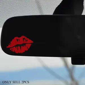 2PCS/SET Lip Print Style Car Decorative Sticker, Graphic Decal, Car Decals for Car Body, Motorcycle Stickers, Sticker for cars, Easily Upgrade Personal Style, Lip Print Minimalist Design for Vehicle Decoration