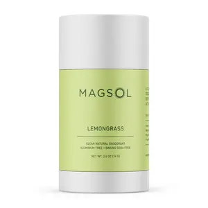 MAGSOL Natural Magnesium Deodorant - Lemongrass | Aluminum Free and Baking Soda Free