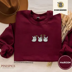 Chibi Forest Sprites Sweatshirt, Cute Anime Embroidered Gift, Gildan 18000 J