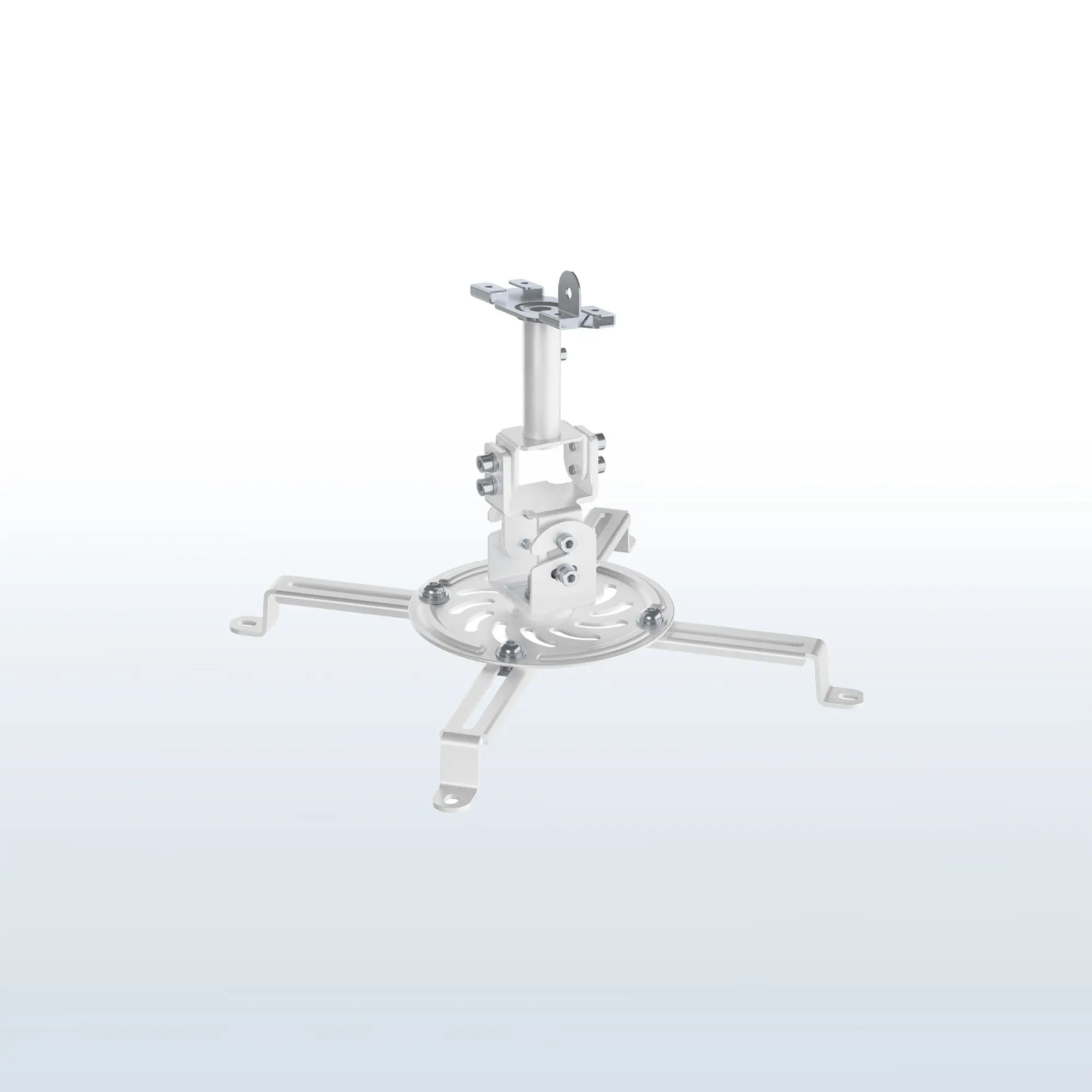 White Drop Ceiling Projector Mount with Scissor Clamp, Audio-Video Setup Room Accessory, Ceiling Mount