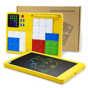 2-in-1 Huarong Road Question Bank Teaching Challenge Board & LCD Writing Board, Interactive Math Educational Interactive Toy for Children, Intelligent Sensor ABS Material Maths Toy, Interactive Toys