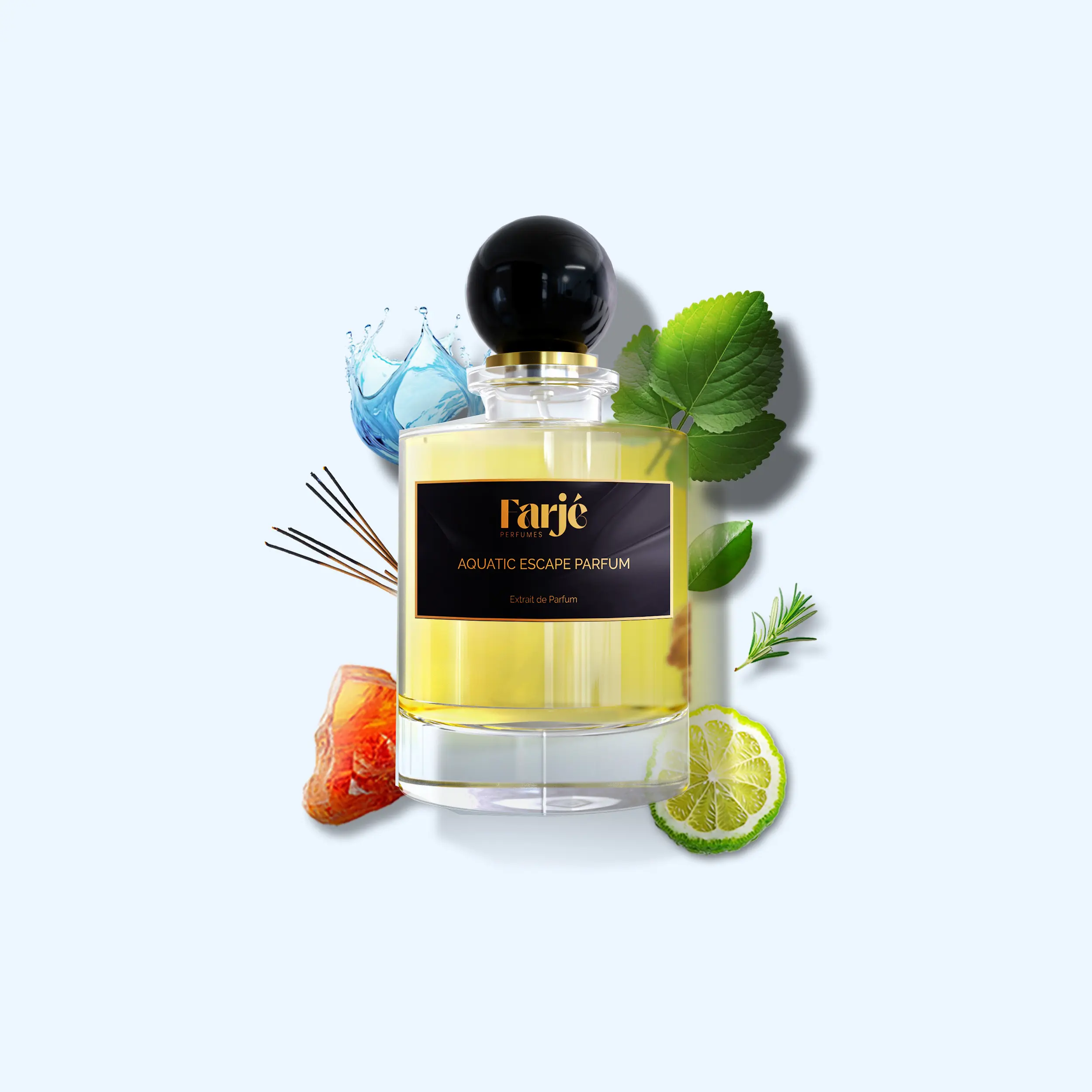 Aquatic Escape Parfum by Farjé Perfumes - Inspired by Aqua Di Gio Profumo - Extrait de Parfum for Men 30ml - Marine, Aromatic, Fresh Spicy, Mineral, Herbal - Artfully crafted with the finest niche-quality ingredients
