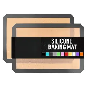 16.5"x11.6" 2-Pack Silicone Baking Mat Set - Reusable Nonstick Silicone Sheets for Easy Baking, Oven Safe and Convenient