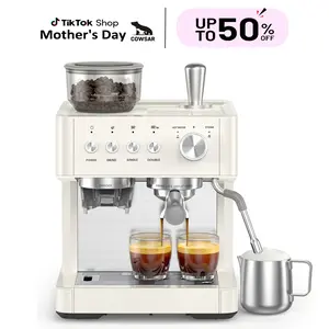 COWSAR Espresso Machine,58mm Commercial Brewing Head,15 Bar Professional Espresso Maker with Barista Coffee Grinder/Milk Frother,Coffee Machine for Espresso/Cappuccino/Latte,Forther integrated design,77.8oz Removable Water Reservoir, Ideal for Home/Office