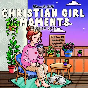 Christian Girl Moments Coloring Book by Bloom & Bolt: Faith-Filled, Uplifting, & Easy Christian Coloring Pages with Bible Verses and Wholesome Designs for Girls, Teens, and Women to Relax and Reflect