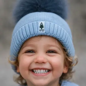 Faux Fur Pompom Knit Hat