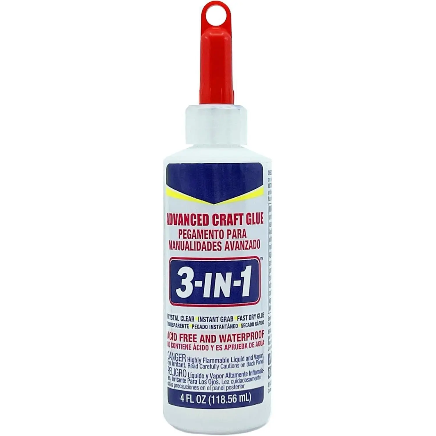 3-in-1  Craft Glue - Fast-Drying,  Clear Adhesive for , Ceramics, Fabrics, and More, 4-Ounce