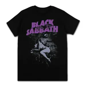 Vintage Black Sabbath Vol 4 Album Cover T-Shirt Men's Heavy Metal Rock Band Graphic Tee Casual Streetwear