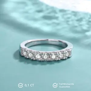 7-Stone Moissanite Ring S925 0.77 CT - Round Cut - Lore Jewelry