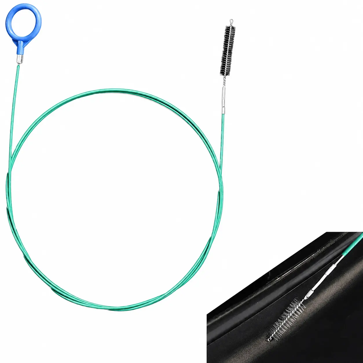 Flexible Nylon Car Sunroof Drain Brush, for Vehicle Rainwater Pipeline Cleaning & Blockage Clearing, Extra Long Tube Brush, Multipurpose Downspout Maintenance Tool for Auto Care