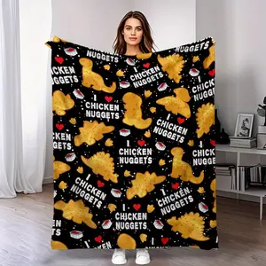 300GSM Premium Weighted Blanket, 1 Fashionable Plush Blanket - Suitable for All Seasons, Digital Print, Ideal for Sofa, Travel, Bedroom, and Car