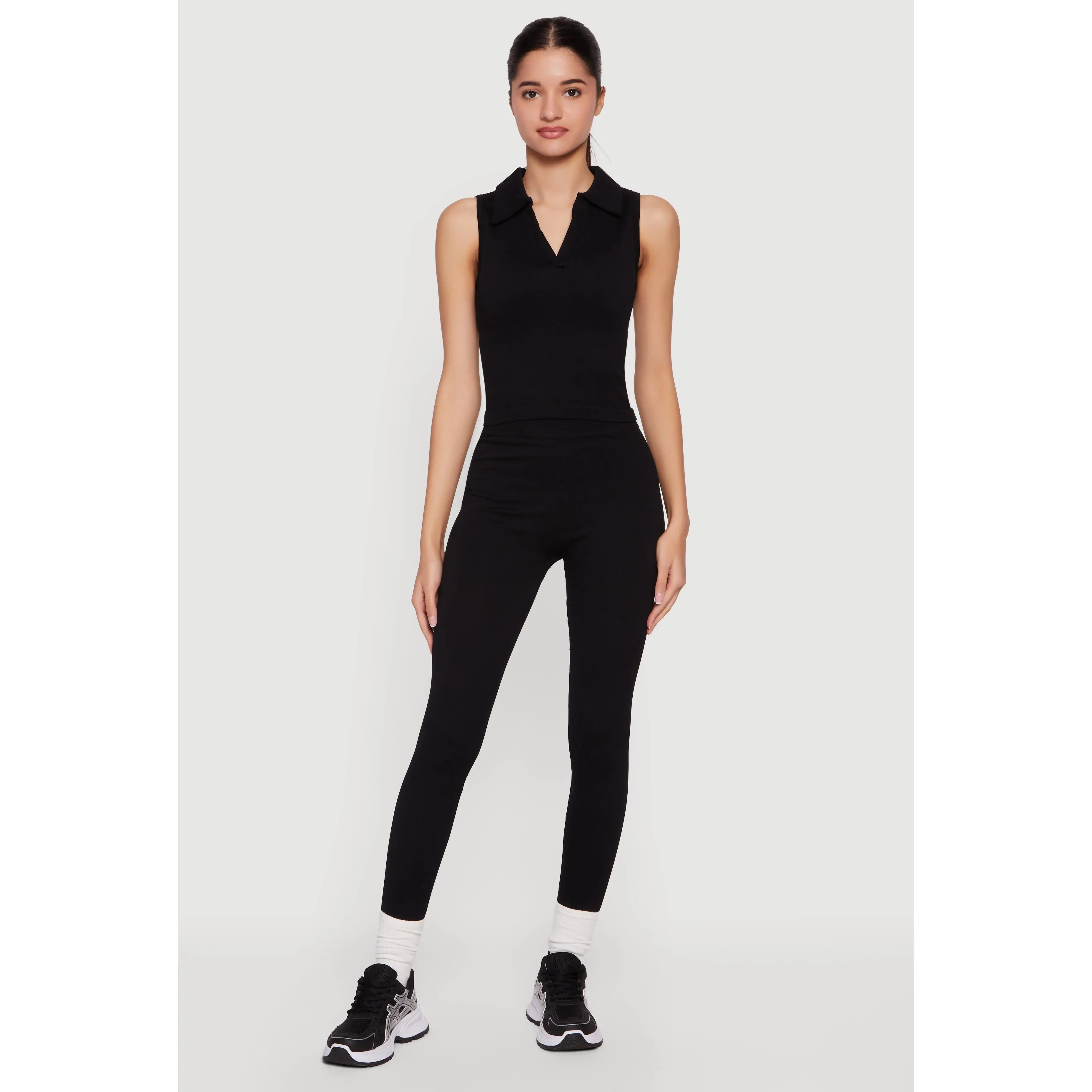 High Waisted Seamless Compression Rib Leggings