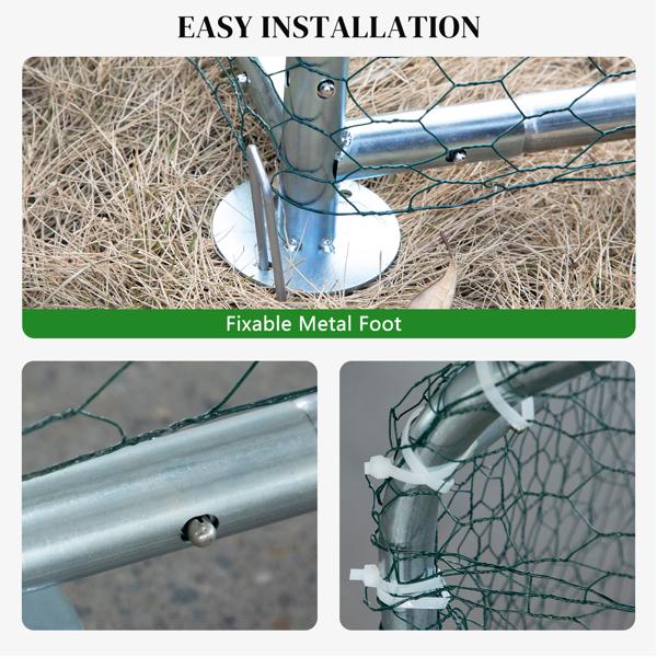 Large Metal Chicken Coop, Walk-in Poultry Cage Chicken Hen Run House with Waterproof Cover, Rabbits Cats Dogs Farm Pen for Outdoor Backyard Farm