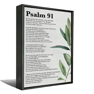 Psalm 91 Scripture Canvas Wall Art Poster - Bible Verse Protection Poster with Greenery, Christian Home Decor with Optional  Frame, Religious Gift for Faith