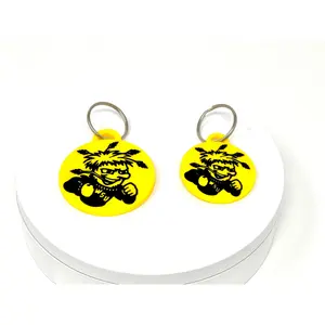 “Shocker Spirit Keychain” for the yellow and black design, embodying the energy of Wichita State. purse keychain