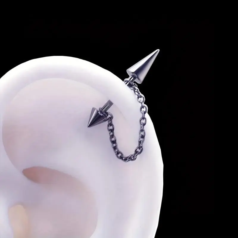 1pc punk style 304 stainless steel spike earring helix piercing tragus forward helix evil ear piercing body jewelry