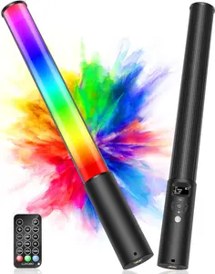 RGB Video Light Wand, Handheld Multi Color LED Tube Light Stick with Remote Control, Dimmable 2500K-6500K CRI97+ Full-Color LED Light with 2500mAh Rechargeable , 12 Light Scenes