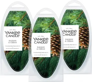Yankee Candle Balsam & Cedar Wax Melts 18 Count (3 Packs of 6) Decor Fragrance Decoration Scented set