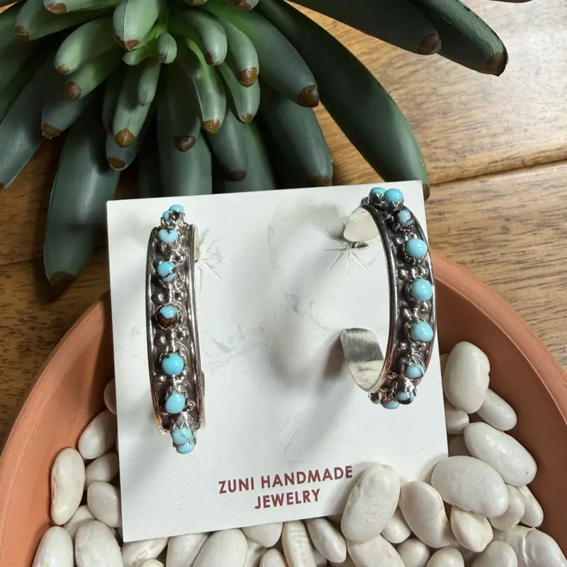 Zuni handmade turquoise earrings