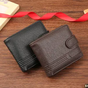 2026 New Men's Short PU Leather Bifold Wallet, Slim Lightweight Casual Purse with Zipper, Snap Button, Multi-Card Slots & Coin Pocket, Ideal for Daily Life, Work & Travel, Men's Wallet,summervibes