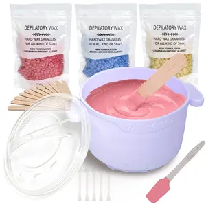 Portable Foldable Silicone Wax Kit,Hair Removal Waxing Kit for Women & Men Hot Wax Warmer Pot for Face, Eyebrow, Body, Brazilian, Bikini, Sensitive Skin Wax Machine