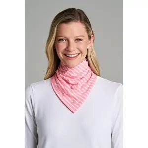 Unisex Sanibel Everyday Beach Bandana | Flamingo Pink/White Stripe