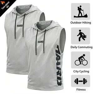 Men’s Sleeveless Tank Top Set, 2-Pack — Casual Fitness Sports T‑Shirt/Compression Shirt Combo, Slim Fit Crew Neck Compression Shirt, Men’s Style