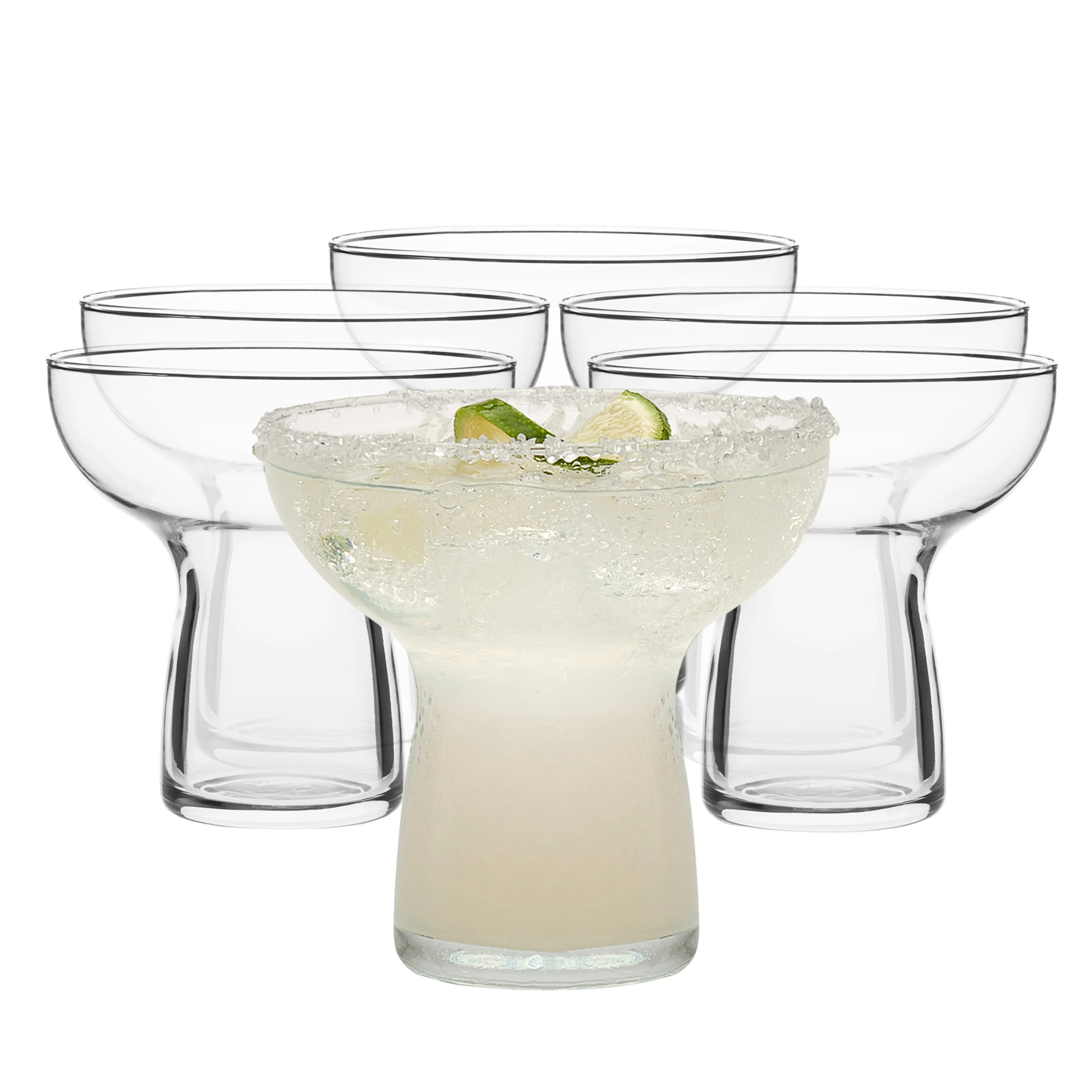 Libbey Stemless Margarita Glasses Set of 6, 10.25 ounces Classic Lightweight Margarita Cups, Fancy Glassware Set for Celebrations