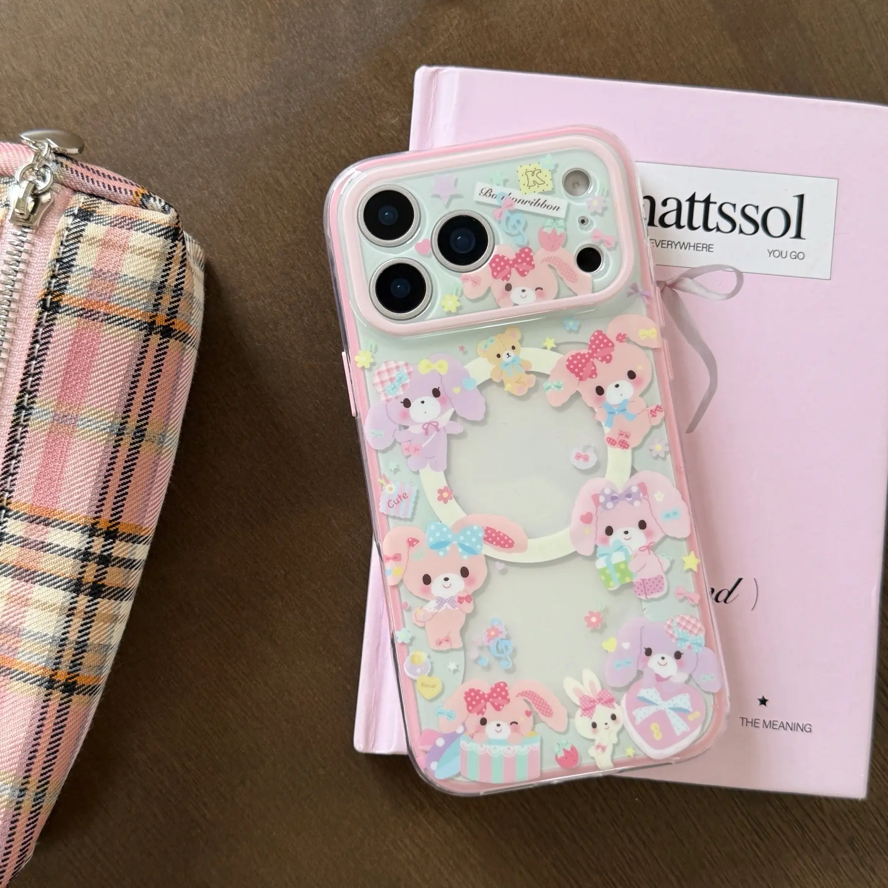 Cute Dessert Bunny Protective Phone Case for Apple Iphone17promax, Iphone16promax, Iphone15promax, Fashionable Women's Phone Cover, Casing, Smartphone Accessories, Shockproof Protector Cellphone Accessory